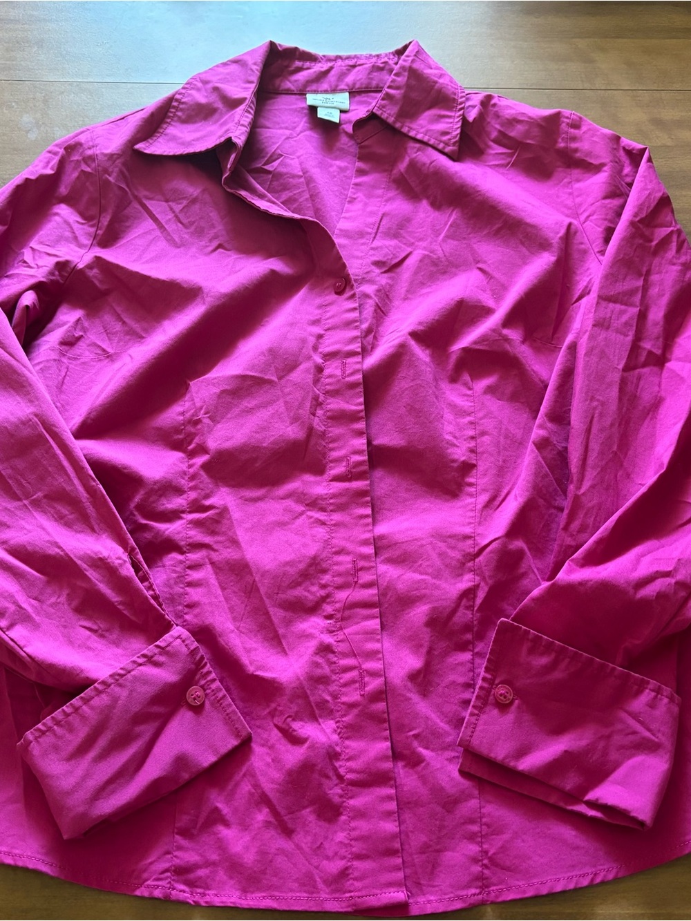 Worthington Fuchsia Button-Up Blouse